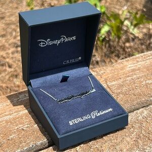 CRISLU Walt Disney World Script Necklace in Platinum